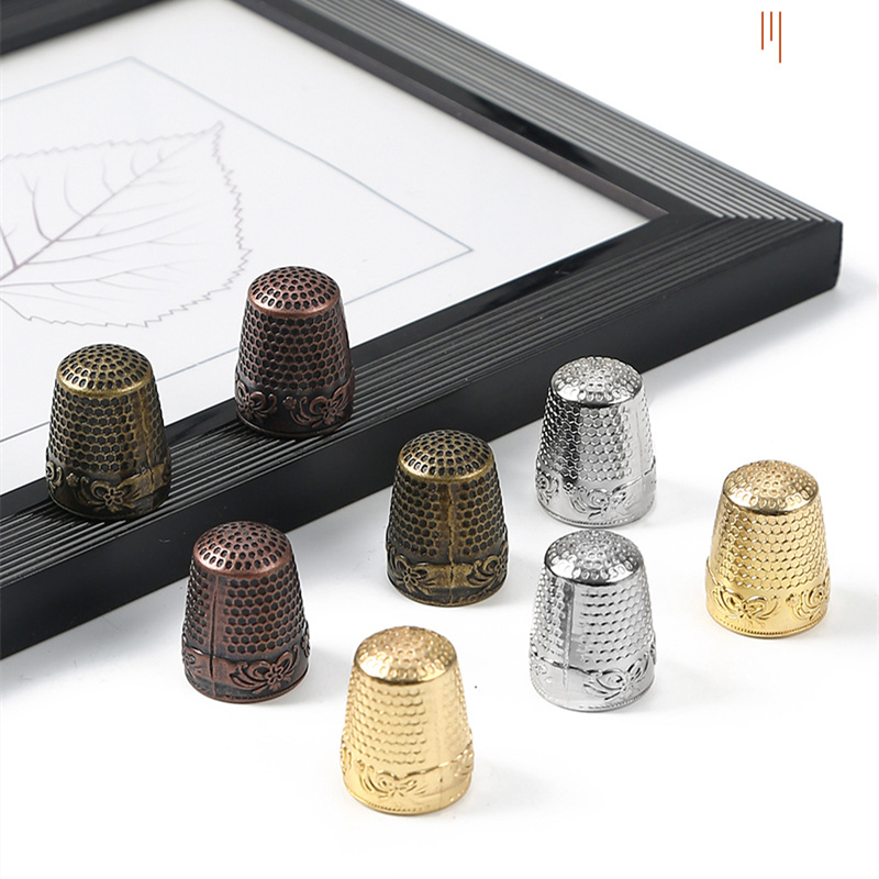 Sewing Thimble Metal - Retro ochraniacz na palce antyczny pierścień