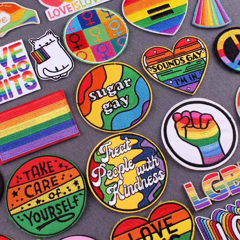 Velcro Sew On - Tęczowe naszywki na ubrania Gay Pride