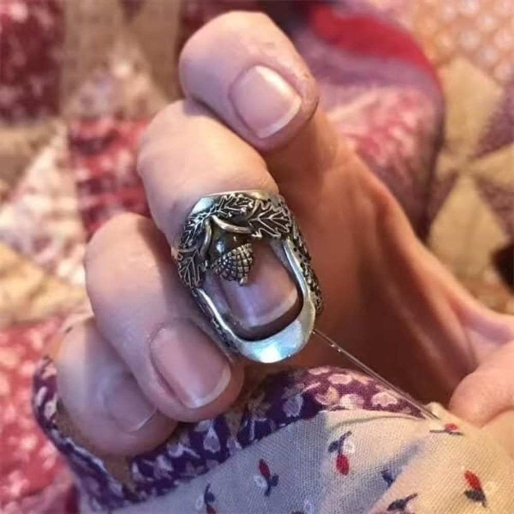 Sewing Thimble Metal - Metalowy otwarty naparstek w kształcie żołędzi