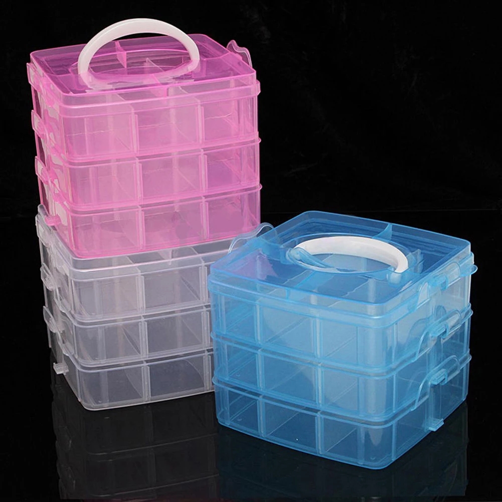 Bobbin Organizer Box - 3 warstwy 18 przegródek plastikowe hafty