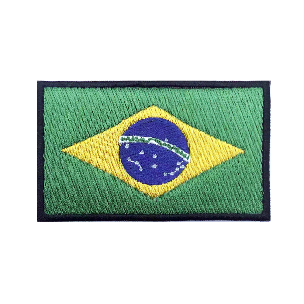 Velcro Sew On - Flaga brazylijska brazylia naszywki opaska haftowana