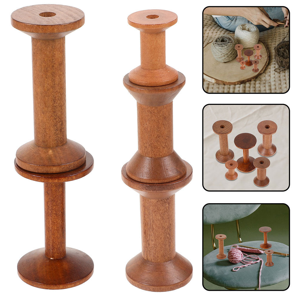 Thread Bobbins Empty - 7 szt. drewnianych szpulek na nici,