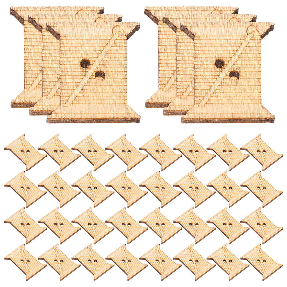 Bobbin Organizer Box - 100 szt. Drewniane szpulki na nici
