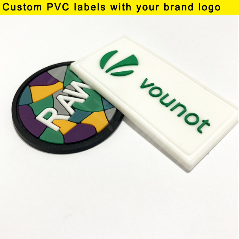 Sewing Labels - 100 sztuk/partia Personalizowane logo/napisy PVC, plastikowe,