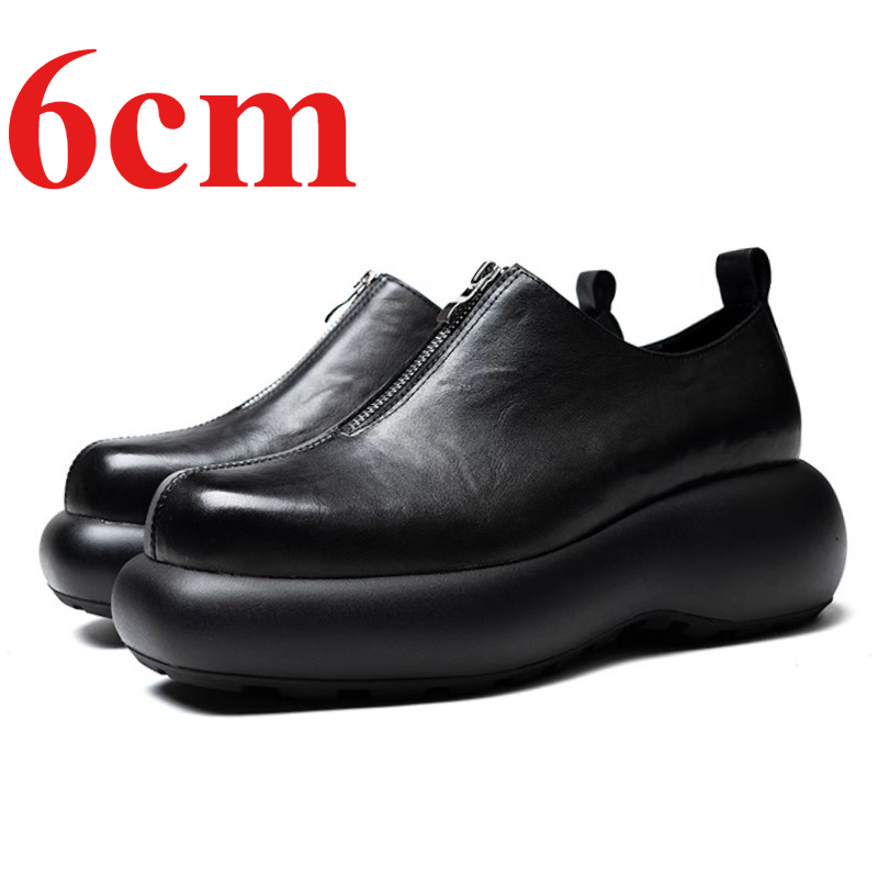 Sewing Front Zipper - Buty Derby dla mężczyzn Buty podwyższające