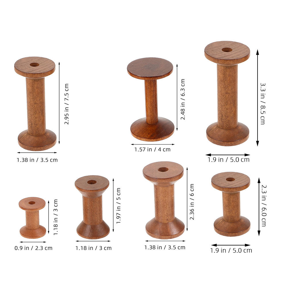 7 szt. drewnianych szpulek na  – Thread Bobbins Empty recenzja i cena