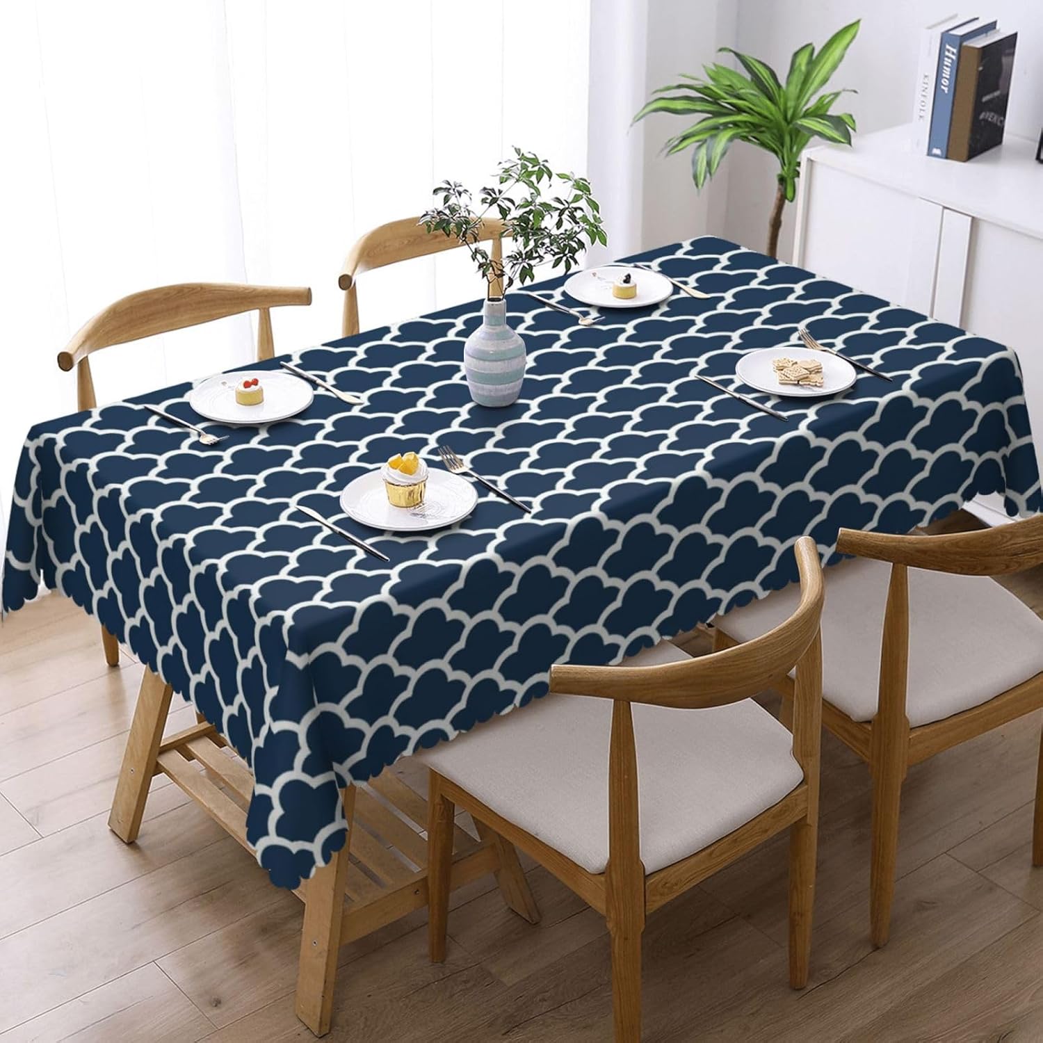 Niebieski obrus granatowy wzór – Century Textile & Sewing Supply recenzja i cena
