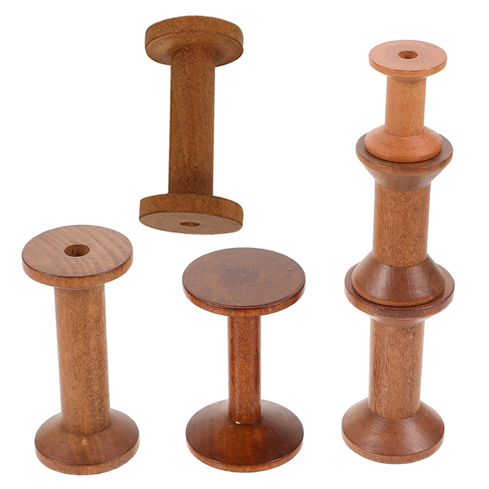 6 szt. Vintage'owych drewniany – Thread Bobbins Empty recenzja i cena